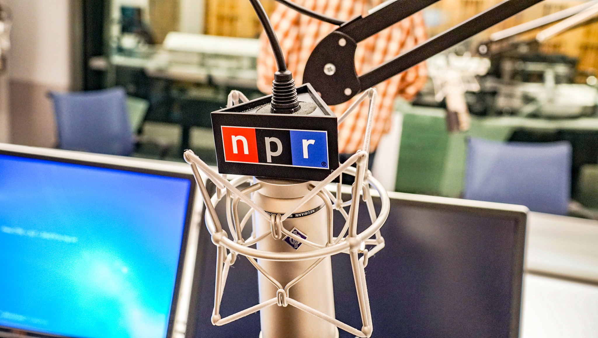 A mic with the NPR logo
